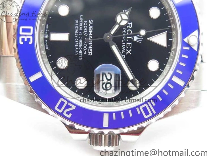LB Dial EWF SS Bracelet Black A3235 Submariner on 41mm 126619 Ceramic Blue 0421